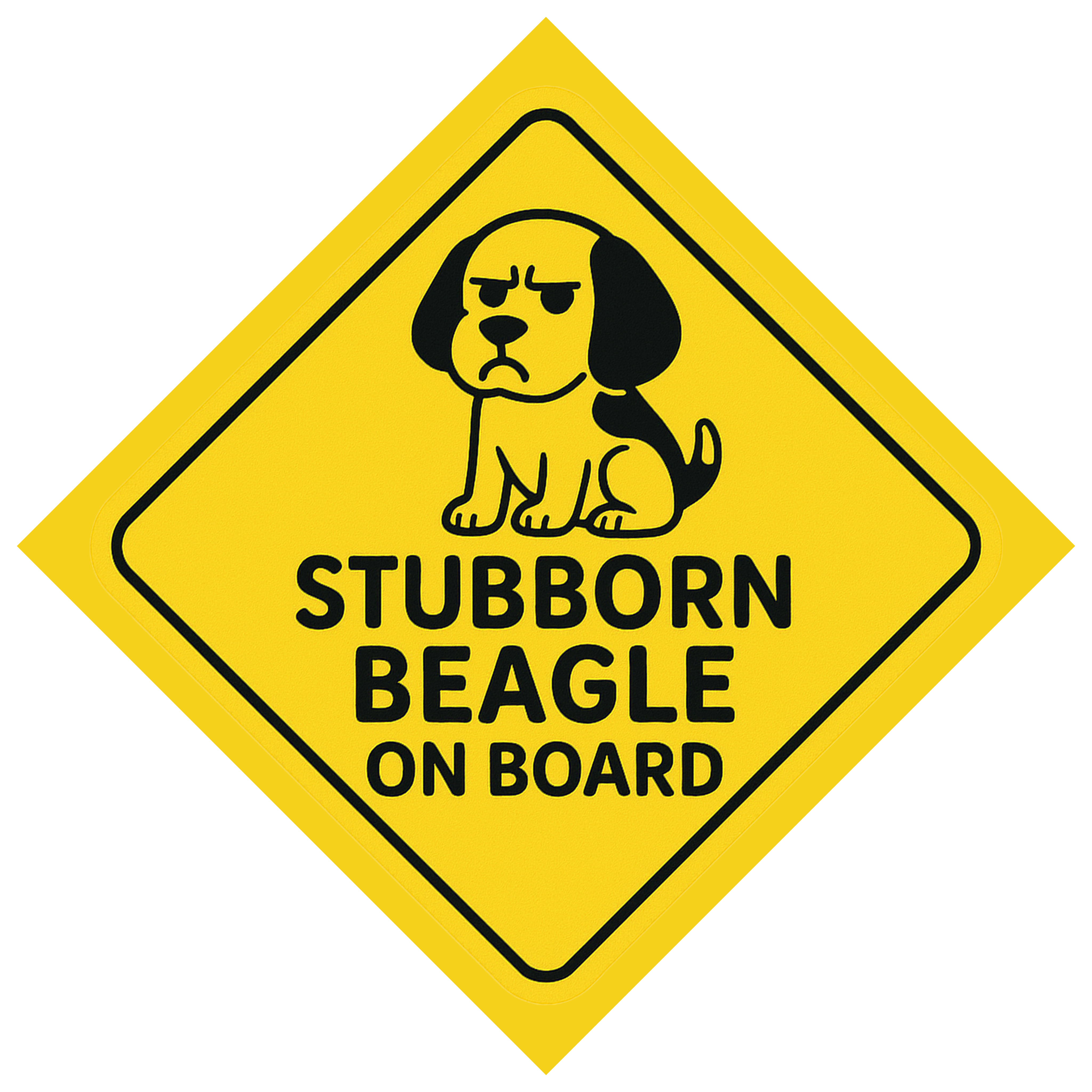 Stubborn Beagle On Board Car Magnet – Funny Dog Car Accessory for Dog Owners and Lovers